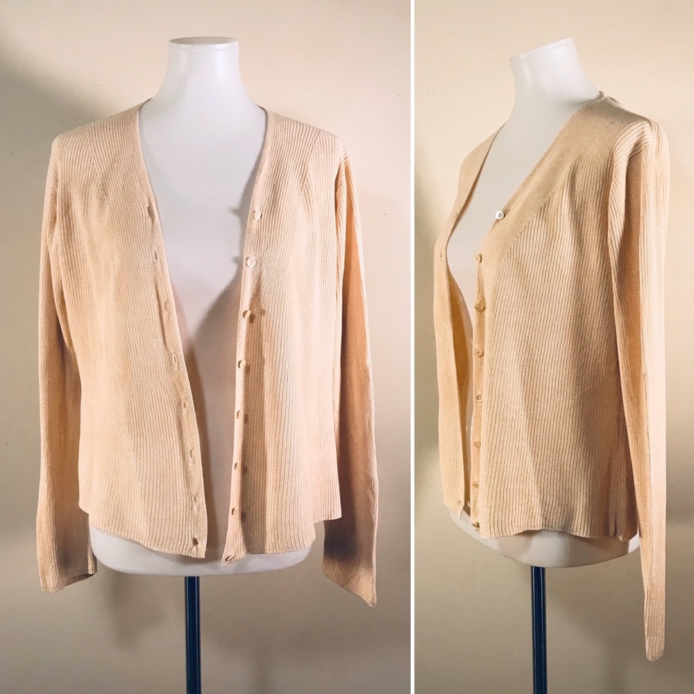 Belford Vintage 80s Silk Long Sleeve Cardigan S